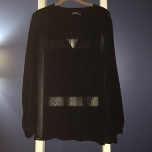 Sheer black blouse